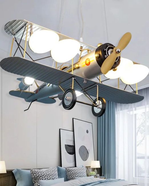 Boy-kids-bedroom-decorative-airplane-dining-room-led-ceiling-lamps-pendant-lights-indoor-lighting-interior-lighting