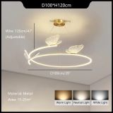 Butterfly Chandelier Modern Minimalist Living Room Hanging Lamp Pendant Light for Home Decoration Round LED Fashion Creativity
