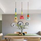 Colorful Glass LED Pendant Lights for Dining Room Kitchen Table Hanging Chandeliers Suspension Restaurant Bar Decor Pendant Lamp