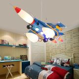 Creative Retro Aircraft American Children’s Room Pendant Lights Bedroom Boy LED Hanging Lamp Fixture Home Decro