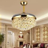 Crystal ceiling fans lamps Dimming invisible Pendant fan lights Modern Bedroom Living Dining room Home Decro Ventilador Techo