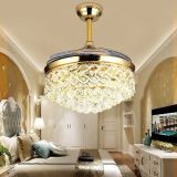 Crystal ceiling fans lamps Dimming invisible Pendant fan lights Modern Bedroom Living Dining room Home Decro Ventilador Techo