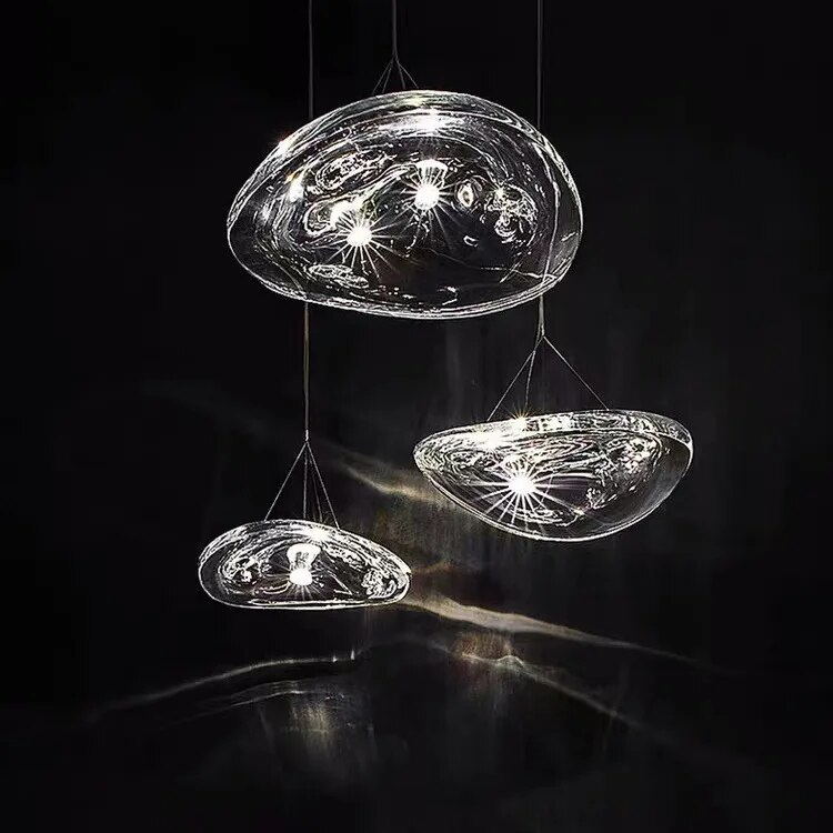 Italian designer room stair glass pendant lamp living room bar lamp dining room bar art flying saucer lamp for home decro lights