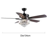 LED Ceiling Fans lamp For Living Room Home Decro 220V 110V Crystal Ceiling Fan With Lights Remote Control Fan Chandelier