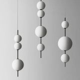 Modern LED White Glass Beads Pendant Light Restaurant Cafe Bar Bedroom Kitchen Round Ball Hanging Lighting Fixture Home Decor