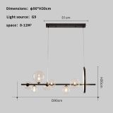 Modern Led Chandelier Long G9 for Table Dining Room Kitchen Bar Pendant Lamp Home Decor Lusters Suspension Design Lighting