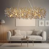 Modern Luxury Crystal Waterfall Chandelier Creative Design Nordic Led Chandeliers Pendant Light For Office Restaurant Home