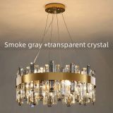 Modern Smoke Grey Crystal Chandelier Lighting Luxury Led hanging lamp for Dining Table Living Room Bedroom Home Decor lustre