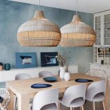New Color Matching Rattan Lamp Vintage Pendant Light Fixtures Retro Hanglamp Dining Room Decor Restaurant Suspension Luminaire