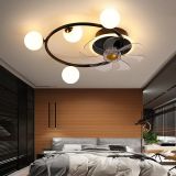 New bedroom living room ceiling mounted fan lamp modern simple ceiling fan lamp with light silent high wind fan for home decro