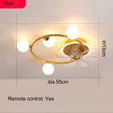 New bedroom living room ceiling mounted fan lamp modern simple ceiling fan lamp with light silent high wind fan for home decro