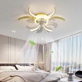 Nordic Ceiling Fan With Dimmable Led Light Control White Flower Ceiling Fans light Lamp For Home Bedroom Decro