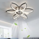 Nordic Ceiling Fan With Dimmable Led Light Control White Flower Ceiling Fans light Lamp For Home Bedroom Decro