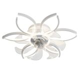 Nordic Ceiling Fan With Dimmable Led Light Control White Flower Ceiling Fans light Lamp For Home Bedroom Decro