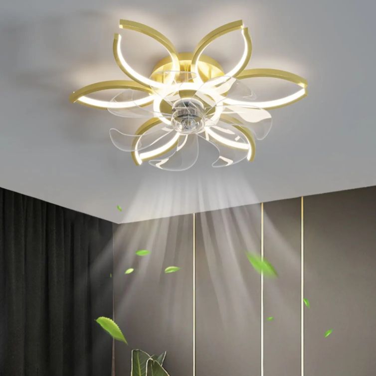 Nordic Ceiling Fan With Dimmable Led Light Control White Flower Ceiling Fans light Lamp For Home Bedroom Decro