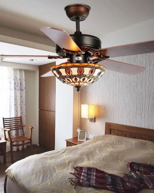 Tiffany-Style-Stained-Glass-Ceiling-Fan-with-Lights-Remote-For-Home-Decro-Ventilador-De-Techo-Wood-1