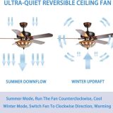 Tiffany Style Stained Glass Ceiling Fan with Lights Remote For Home Decro Ventilador De Techo Wood Ceiling Fan Lamp