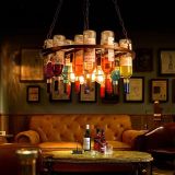 Vintage Bar Bar Chandelier Milk Tea Shop Industrial Style Cafe Restaurant Decoration Creative Personality Bottle Glass